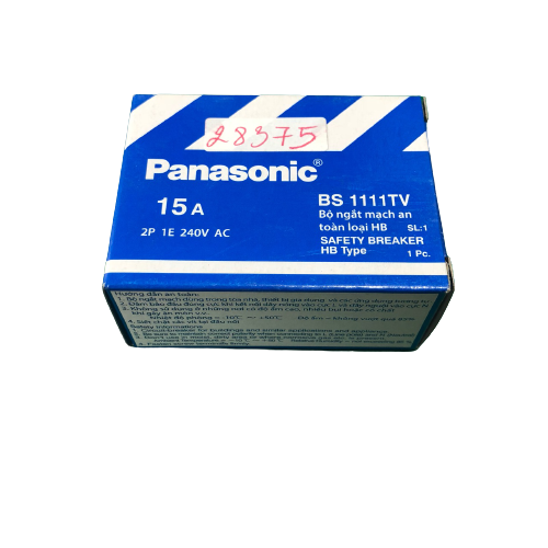 CB CÓC 15A PANASONIC  Ngắt mạch điện an toàn khi không sử dụng tải hoặc khi tải có sự cố, bảo vệ an toàn cho người và thiết bị điện. Panasonic